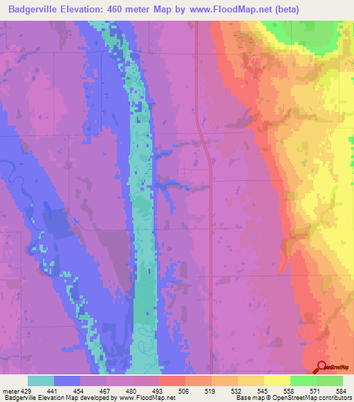 Badgerville,Canada Elevation Map