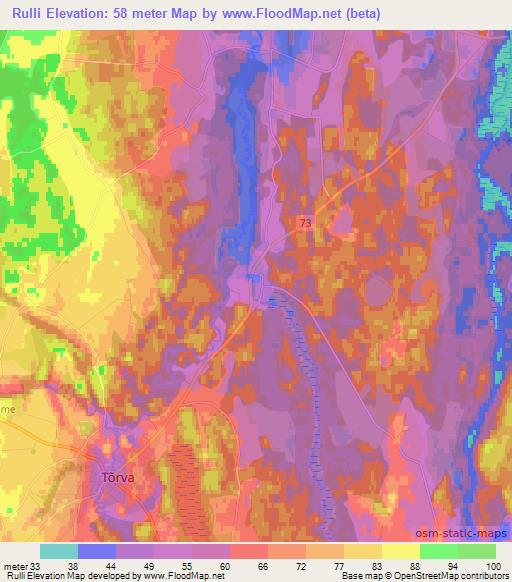 Rulli,Estonia Elevation Map