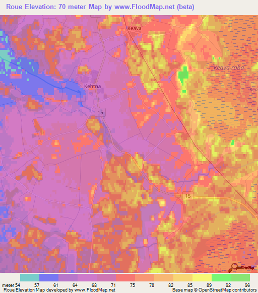 Roue,Estonia Elevation Map