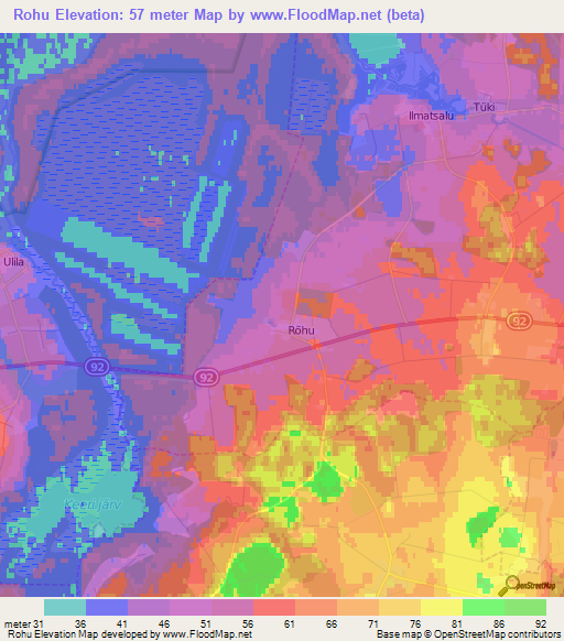 Rohu,Estonia Elevation Map