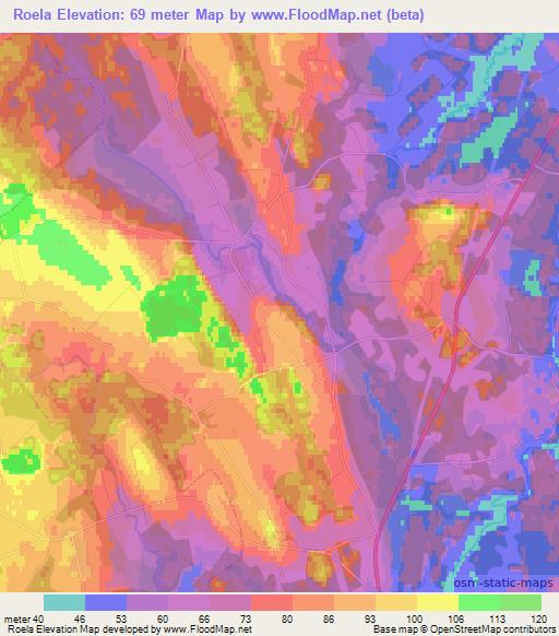 Roela,Estonia Elevation Map