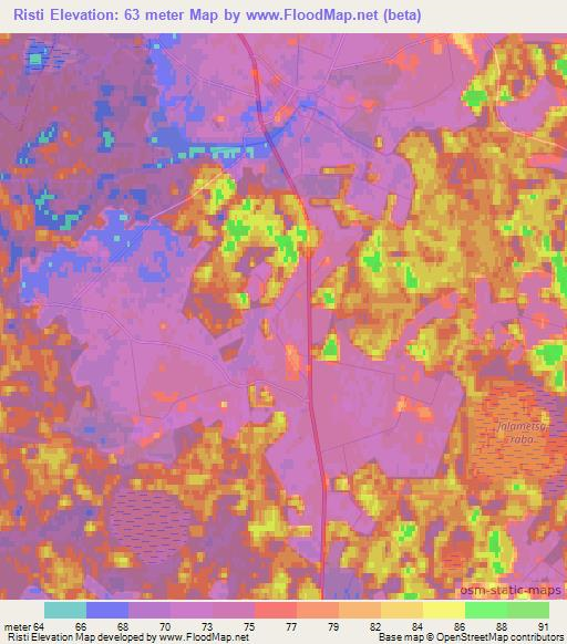 Risti,Estonia Elevation Map