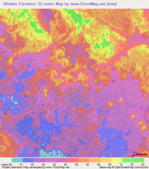 Riidaku,Estonia Elevation Map