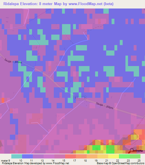 Ridalepa,Estonia Elevation Map