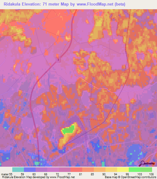 Ridakula,Estonia Elevation Map