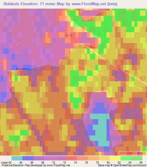 Ridakula,Estonia Elevation Map
