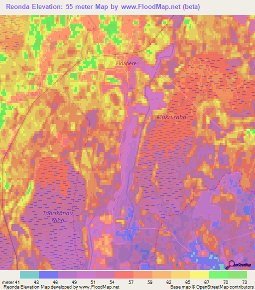 Reonda,Estonia Elevation Map