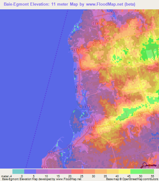 Baie-Egmont,Canada Elevation Map