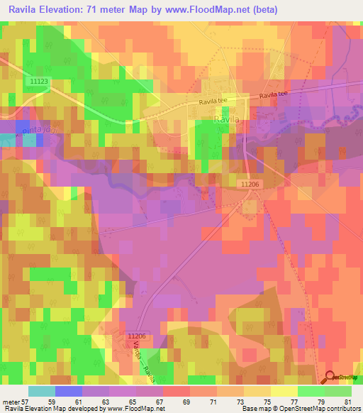 Ravila,Estonia Elevation Map