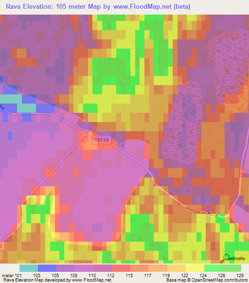 Rava,Estonia Elevation Map