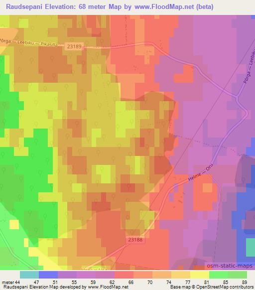 Raudsepani,Estonia Elevation Map