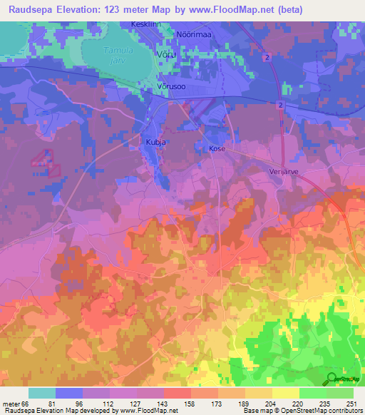 Raudsepa,Estonia Elevation Map