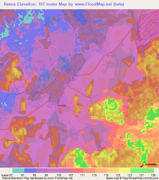 Rasna,Estonia Elevation Map