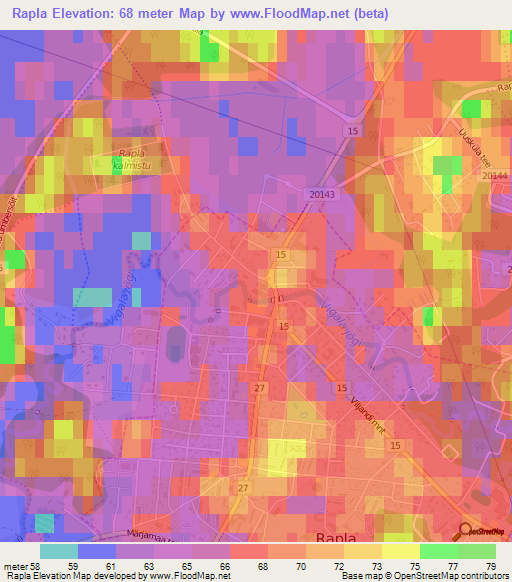 Rapla,Estonia Elevation Map