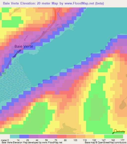 Baie Verte,Canada Elevation Map