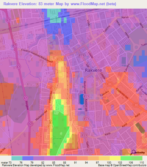 Rakvere,Estonia Elevation Map