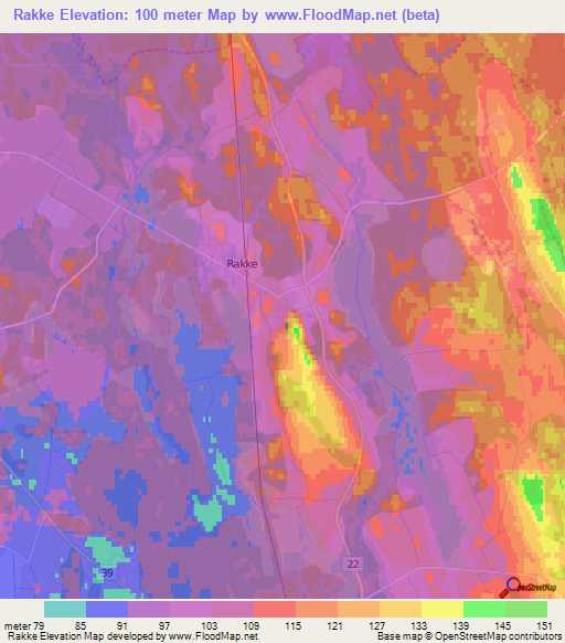 Rakke,Estonia Elevation Map