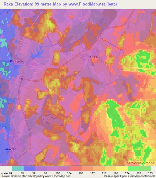 Raka,Estonia Elevation Map