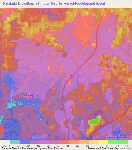 Rajakula,Estonia Elevation Map