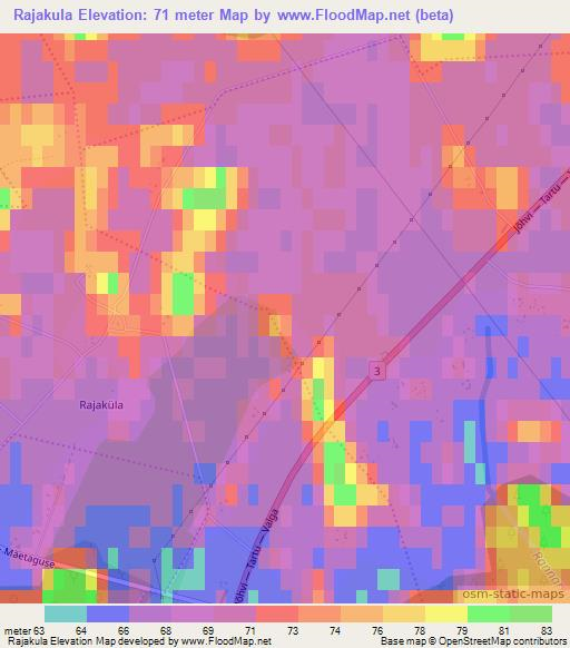 Rajakula,Estonia Elevation Map