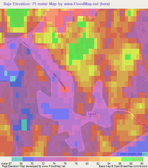 Raja,Estonia Elevation Map