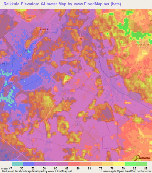 Raikkula,Estonia Elevation Map