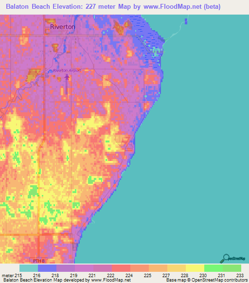 Balaton Beach,Canada Elevation Map