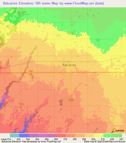 Balcarres,Canada Elevation Map