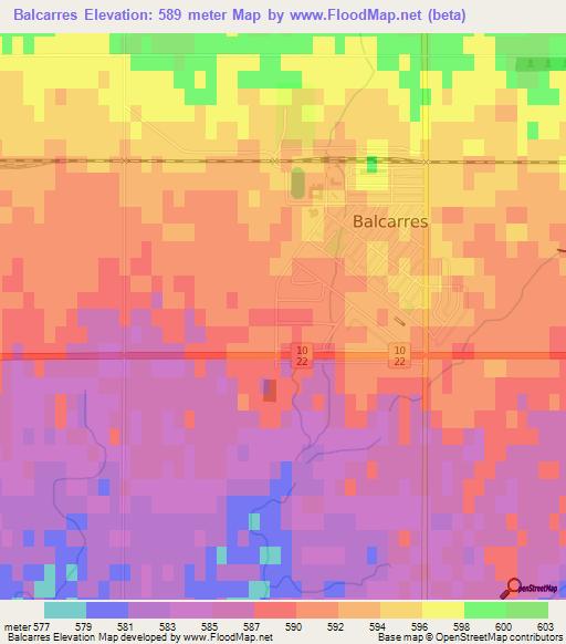 Balcarres,Canada Elevation Map