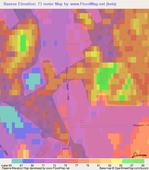 Raasna,Estonia Elevation Map