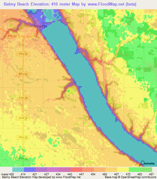Balmy Beach,Canada Elevation Map