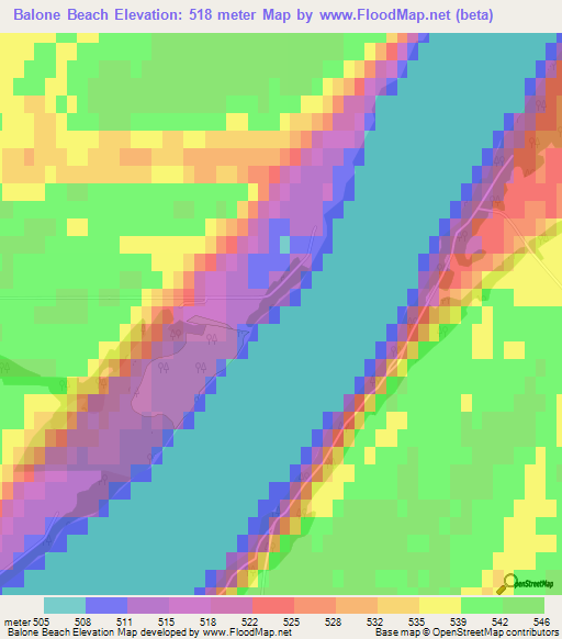 Balone Beach,Canada Elevation Map