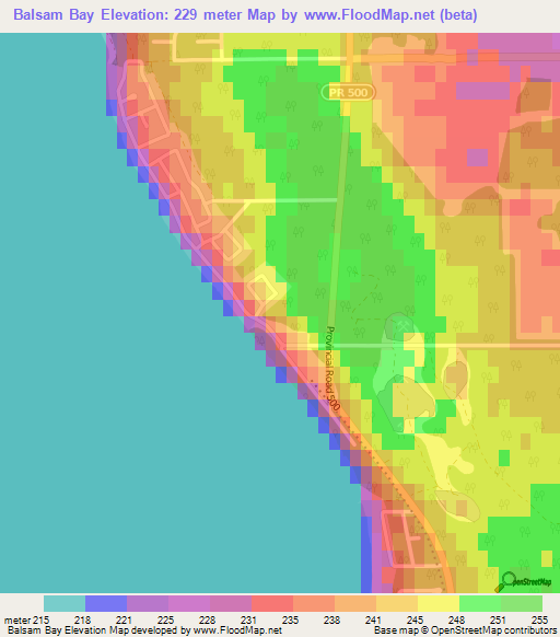 Balsam Bay,Canada Elevation Map