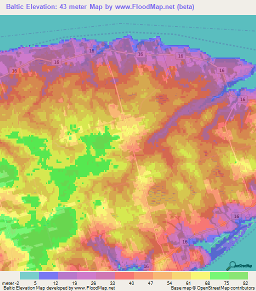 Baltic,Canada Elevation Map
