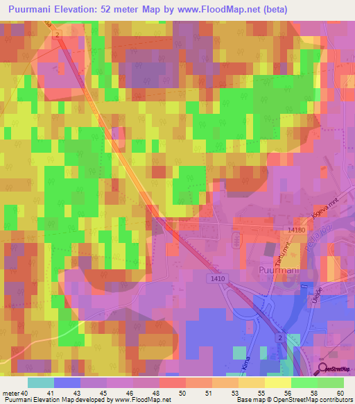 Puurmani,Estonia Elevation Map