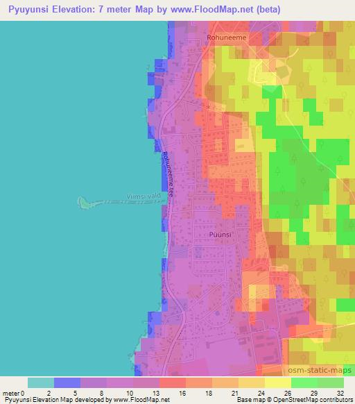 Pyuyunsi,Estonia Elevation Map