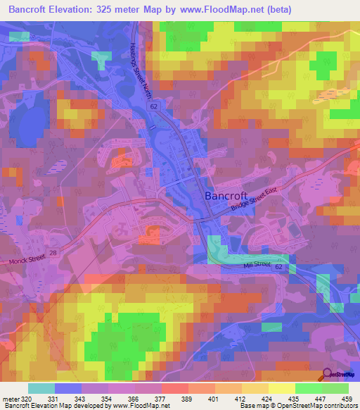 Bancroft,Canada Elevation Map
