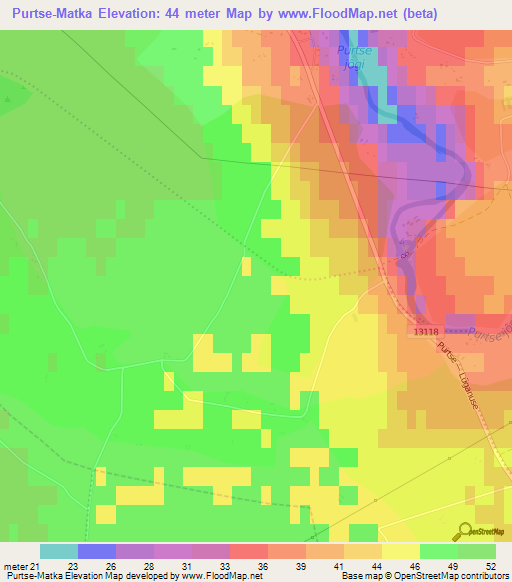Purtse-Matka,Estonia Elevation Map