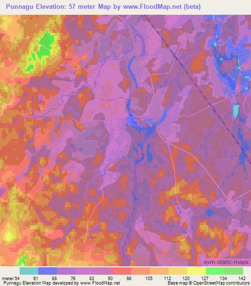 Punnagu,Estonia Elevation Map
