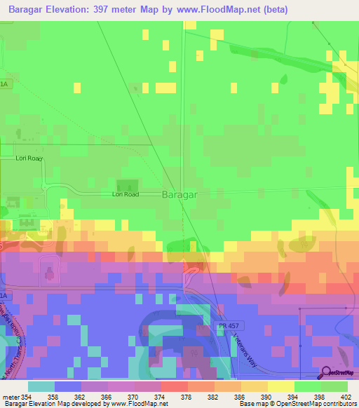 Baragar,Canada Elevation Map