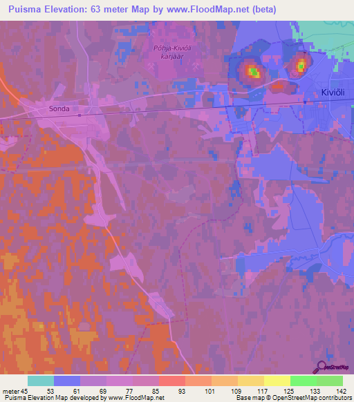 Puisma,Estonia Elevation Map