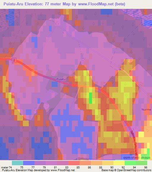 Puiatu-Aru,Estonia Elevation Map