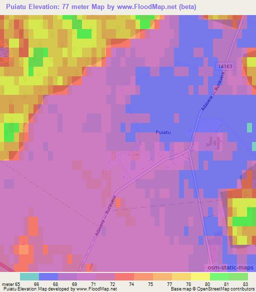 Puiatu,Estonia Elevation Map