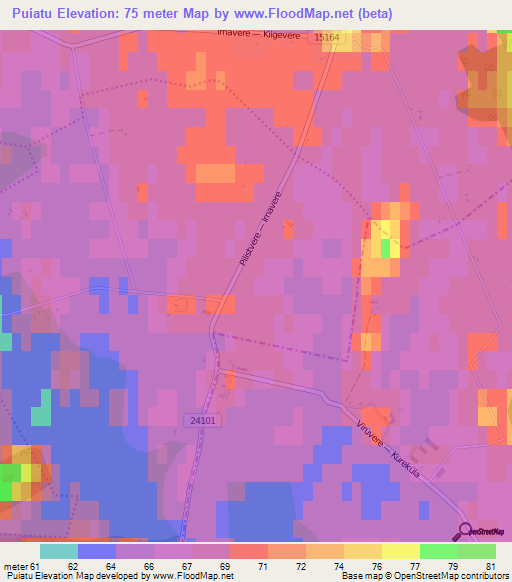 Puiatu,Estonia Elevation Map