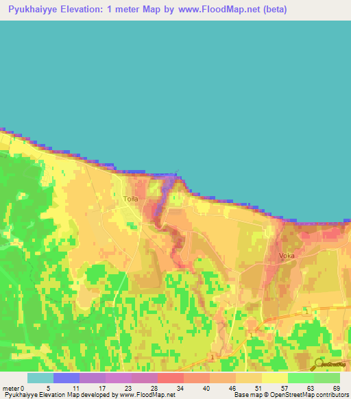 Pyukhaiyye,Estonia Elevation Map