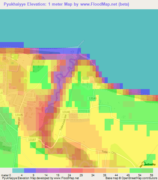 Pyukhaiyye,Estonia Elevation Map