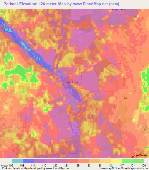 Porkuni,Estonia Elevation Map
