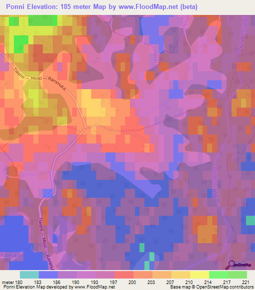 Ponni,Estonia Elevation Map