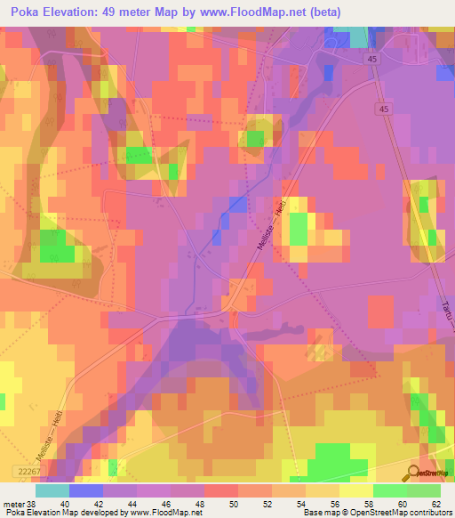 Poka,Estonia Elevation Map