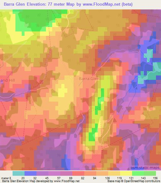 Barra Glen,Canada Elevation Map